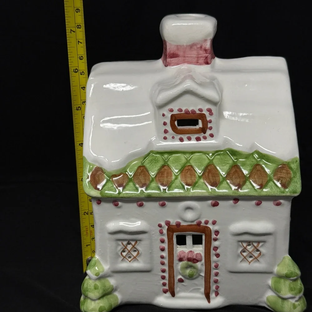 Disney Christmas Village Ceramic Cottage Hand Painted Spain Snow House Luminaria